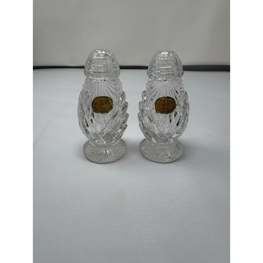 Vintage Bohemia‎ Glam Crystal Set of Salt & Pepper Shakers 1950's MCM Elegant